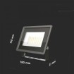 Čierny LED reflektor 50W rozmery