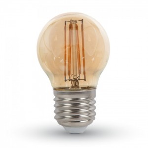 Jantárová LED filament žiarovka E27 G45 4W