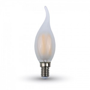 Opálová LED filament sviečka E14 4W plameň