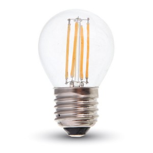 LED filament žiarovka E27 G45 4W