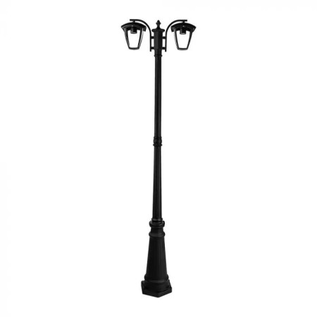 Dvojitá čierna stĺpová záhradná lampa 190cm na E27 žiarovku