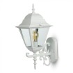 Matný biely záhradný nástenný lampáš na E27 žiarovku malý