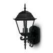 Matný čierny záhradný nástenný lampáš na E27 žiarovku malý