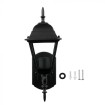 Matný čierny záhradný nástenný lampáš na E27 žiarovku malý