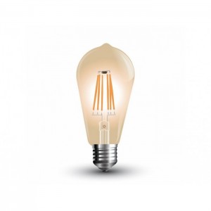 Profesionálna jantárová LED filament žiarovka E27 ST64 6W so SAMSUNG čipmi
