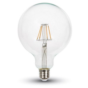 Profesionálna LED filament žiarovka E27 G125 6W so SAMSUNG čipmi