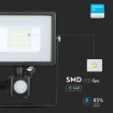 SMD LED čip reflektora so senzorom