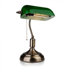 Zelená stolná lampa banker