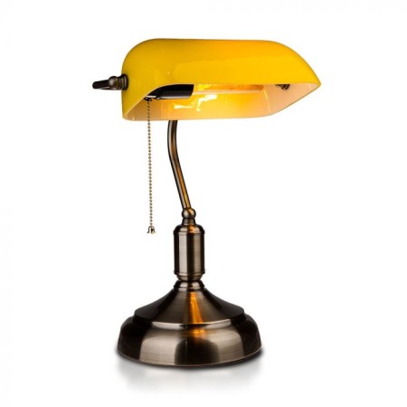 Žltá stolná lampa banker