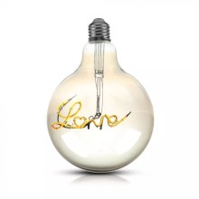 LED filament žiarovka E27 G125 5W LOVE