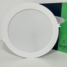 Plastový okrúhly zapustený LED panel 24W